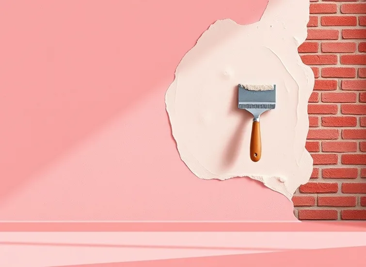 Application d'un enduit décoratif à la lisseuse sur un mur