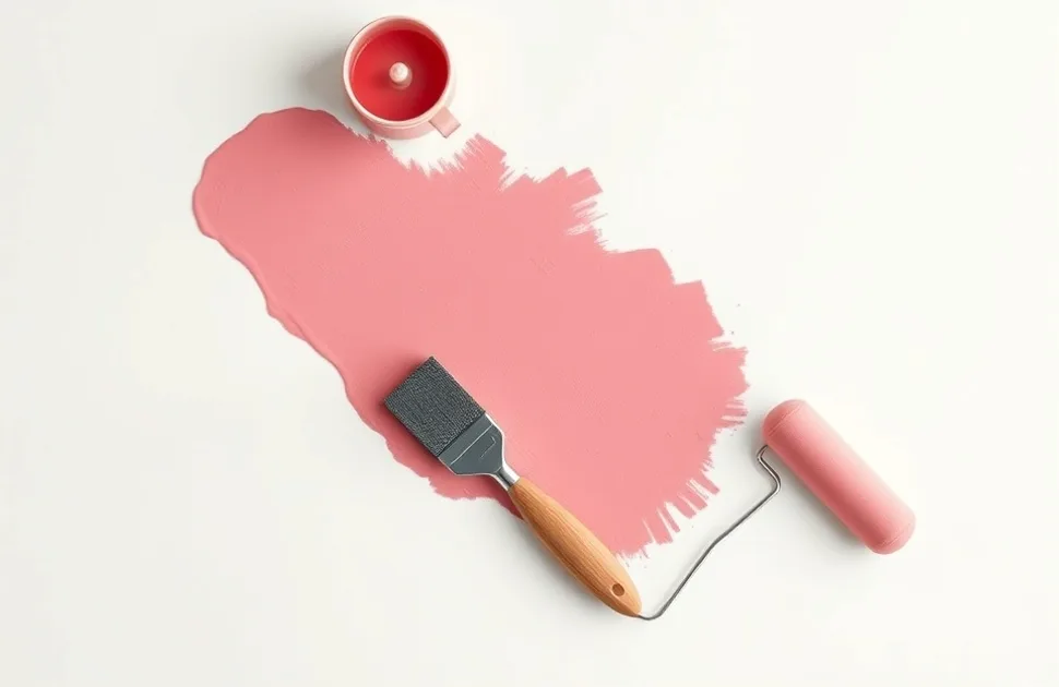 Outils de peinture disposés dans l'ordre des étapes du chantier